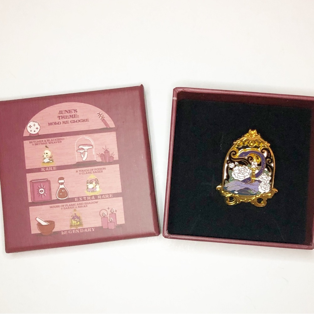 The bookish box cabinet of curiosities pin inspired by a touch of poison